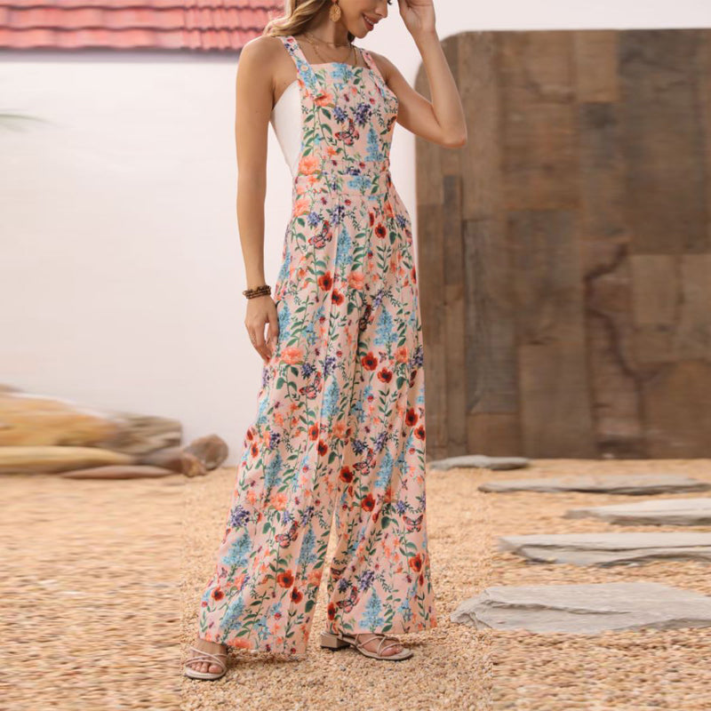 Jumpsuit met brede pijpen met bloemenknoop van backbari.com
