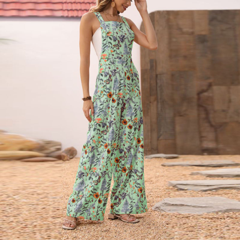 Jumpsuit met brede pijpen met bloemenknoop van backbari.com