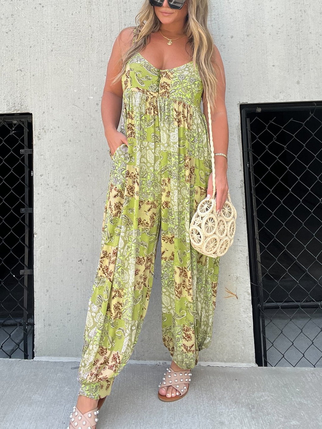 💃Jumpsuit met losse geprinte schouderband🔥 | backbari.com