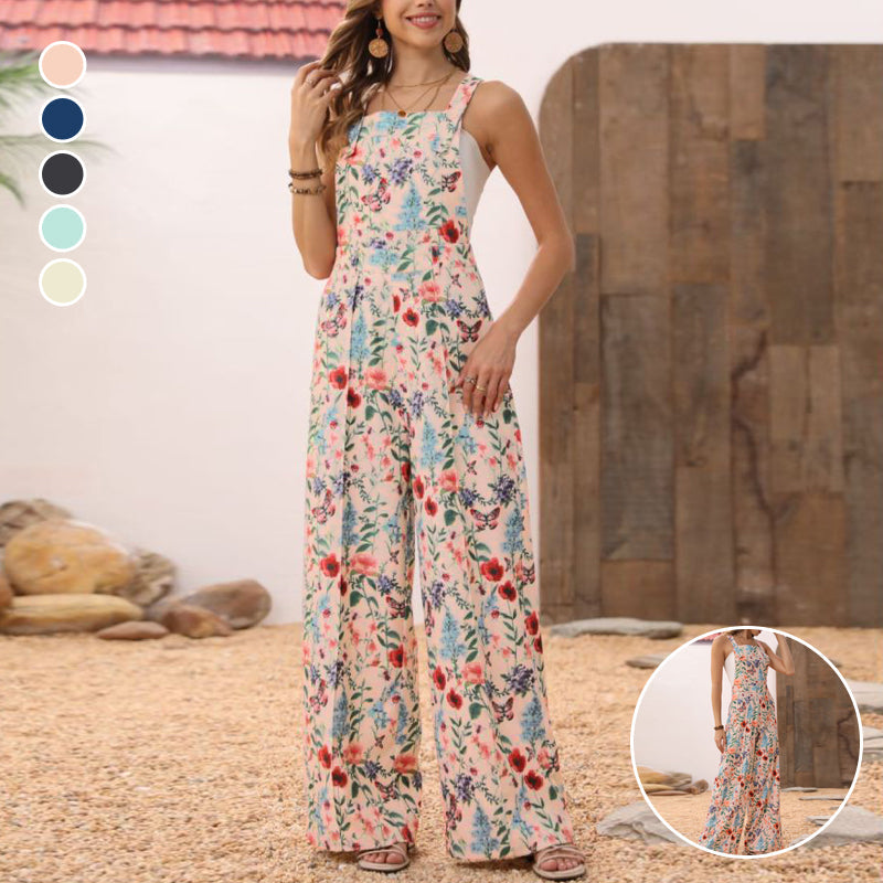 Jumpsuit met brede pijpen met bloemenknoop van backbari.com