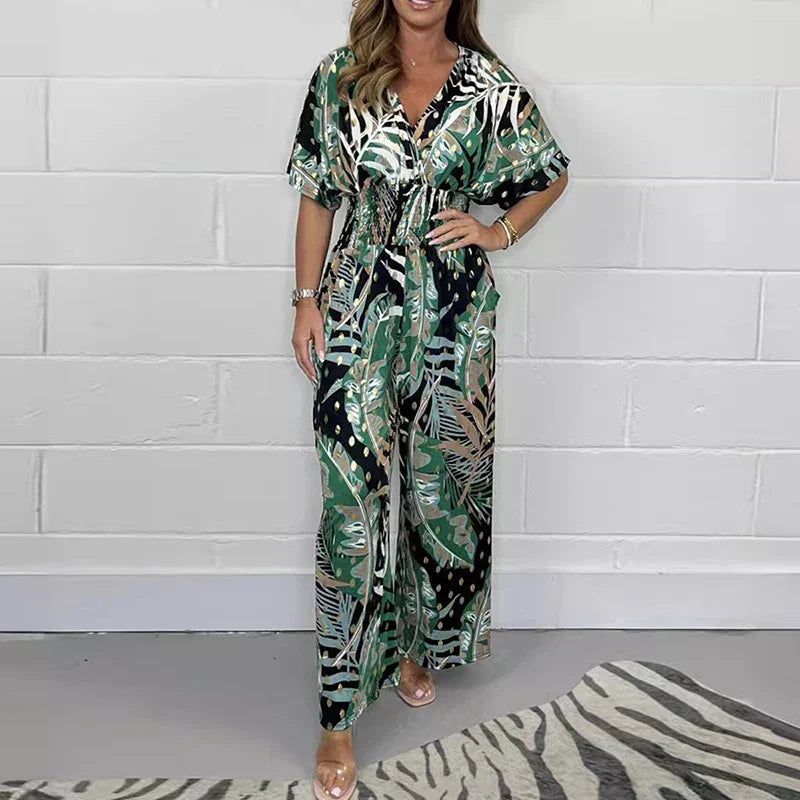 Jumpsuit met bladerenprint voor dames van backbari.com