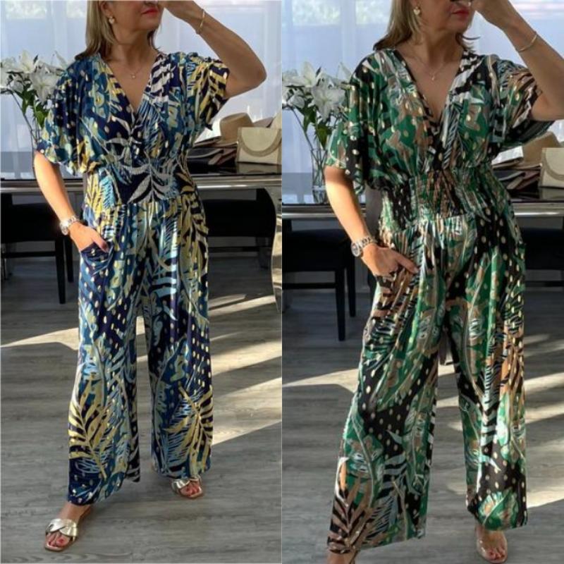 Jumpsuit met bladerenprint voor dames van backbari.com