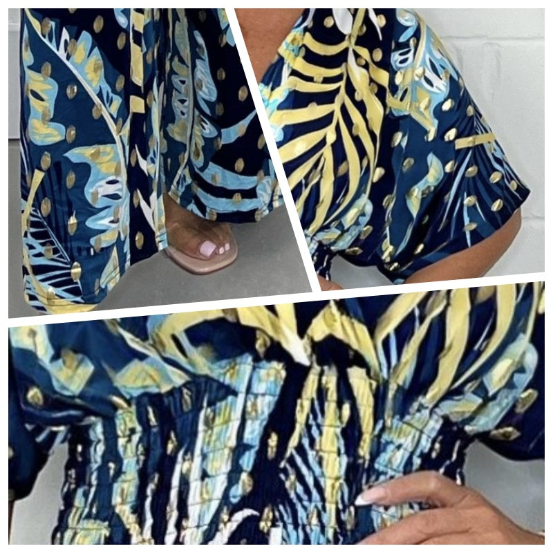 Jumpsuit met bladerenprint voor dames van backbari.com