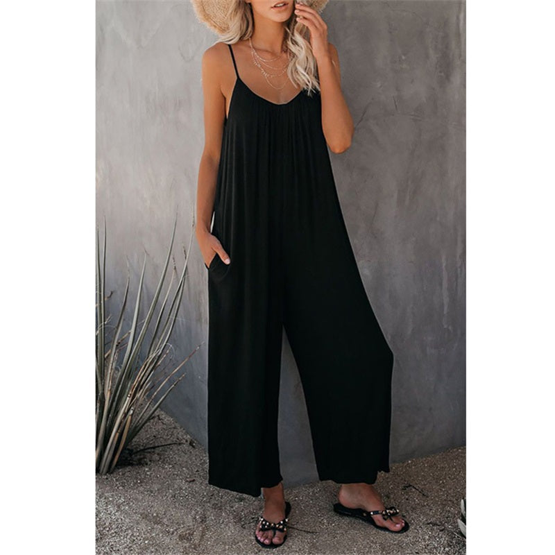 Backbari.com's Ultimate Flowy Jumpsuit with Pockets | Chic & Comfy