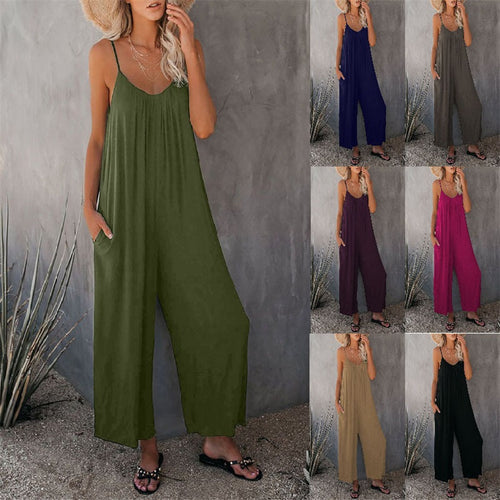 Backbari.com's Ultimate Flowy Jumpsuit with Pockets | Chic & Comfy