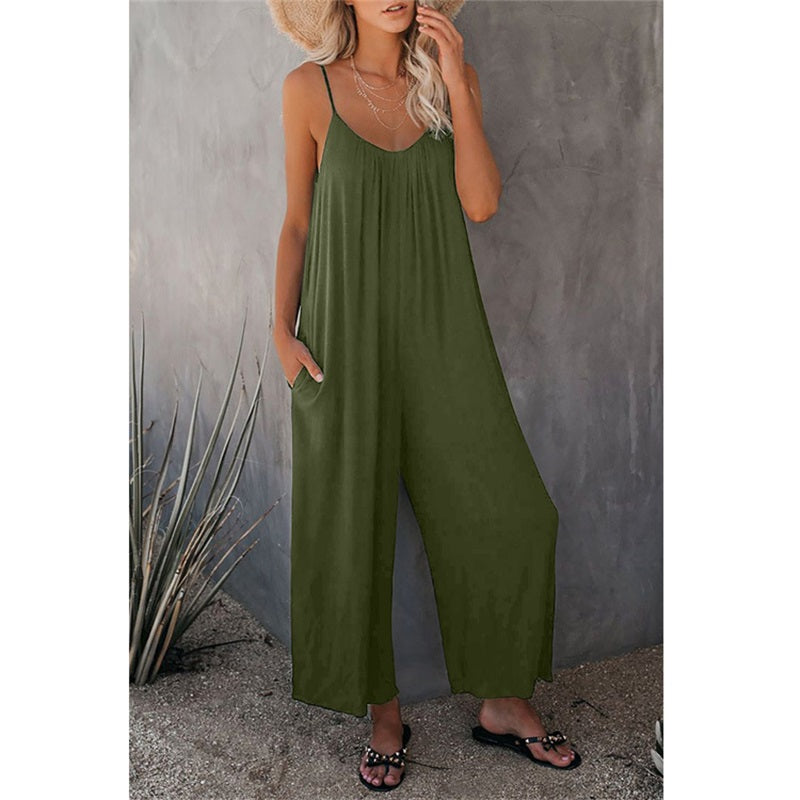 Backbari.com's Ultimate Flowy Jumpsuit with Pockets | Chic & Comfy