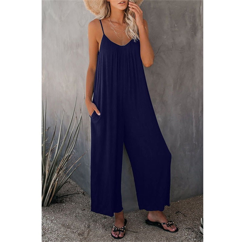 Backbari.com's Ultimate Flowy Jumpsuit with Pockets | Chic & Comfy