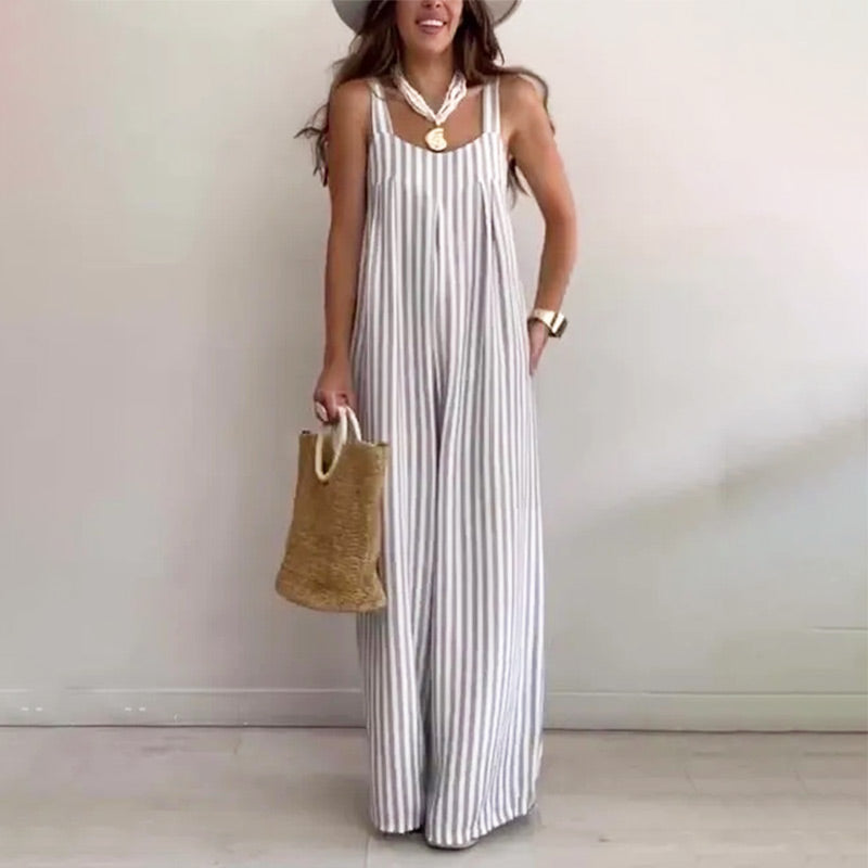 backbari.com Women's Chic Striped Casual Jumpsuit - Effortless Style & Comfort