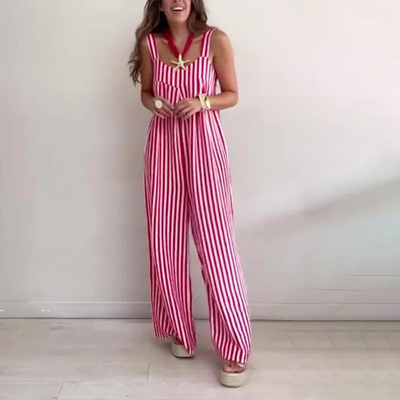 backbari.com Women's Chic Striped Casual Jumpsuit - Effortless Style & Comfort