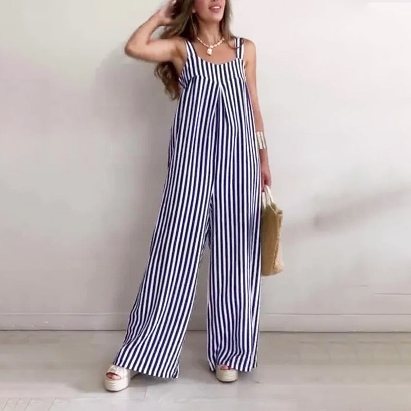 backbari.com Women's Chic Striped Casual Jumpsuit - Effortless Style & Comfort