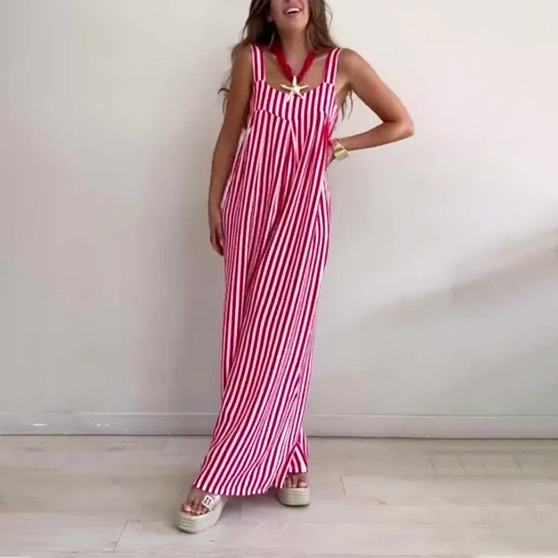 backbari.com Women's Chic Striped Casual Jumpsuit - Effortless Style & Comfort